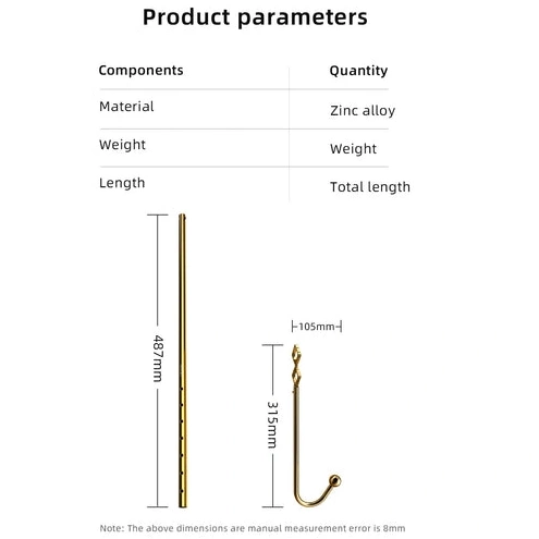 AllNight Anal Golden Adjustable Hook 3867 LOCKINK Set 0329